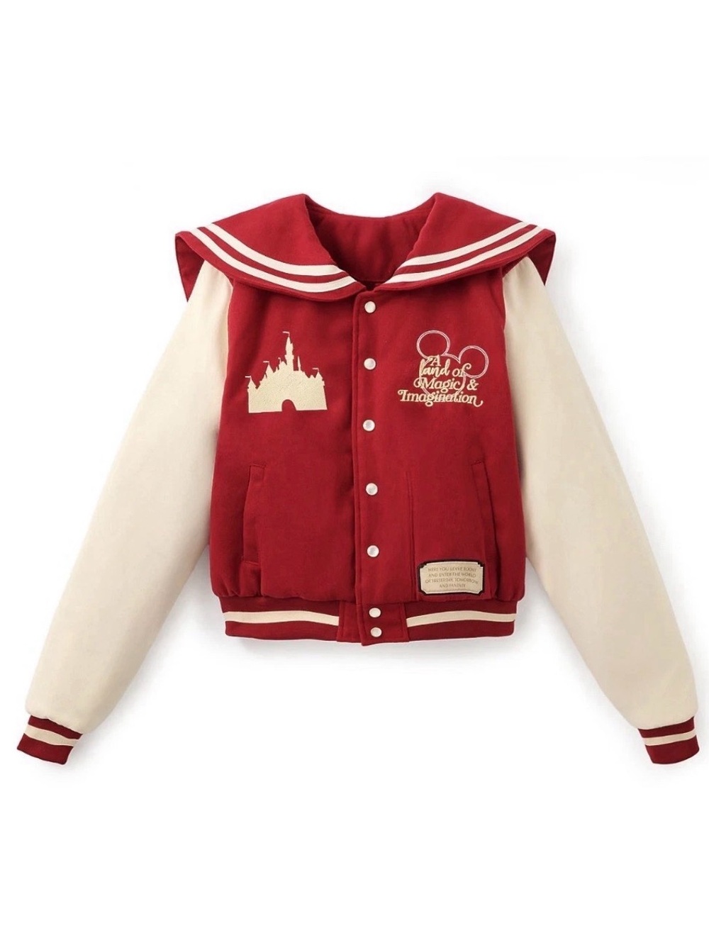 Disneyland Red  Sailor Collar Varsity Jacket Sz Xlg NWT